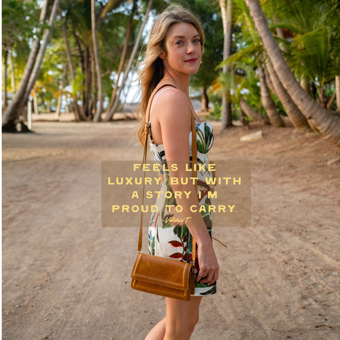 Camel Leather Mini Crossbody Bag | Kila Siku – Sustainable Leather