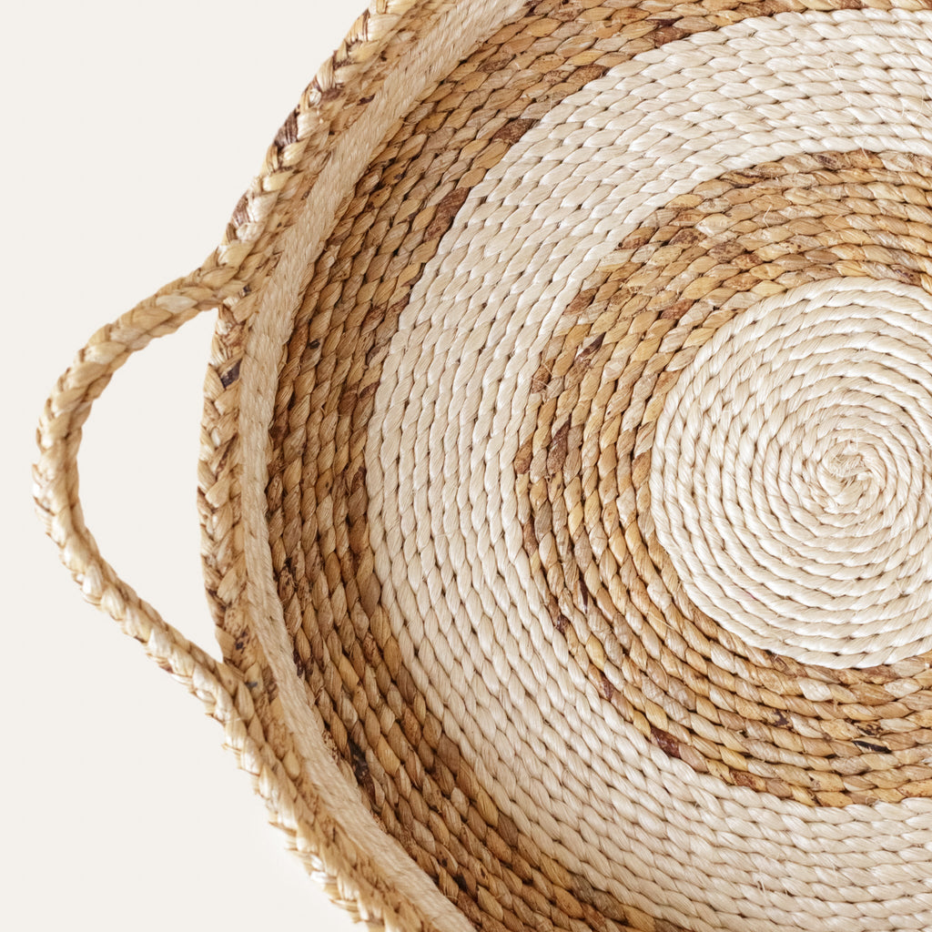 Banana Leaf & Sisal Double Handle Tray - Kila Siku
