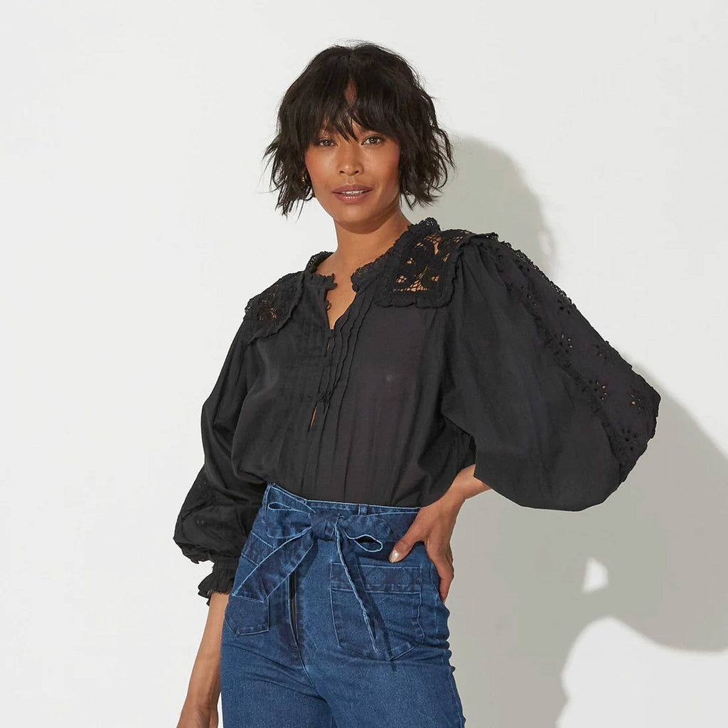 Black Claudia Blouse - Kila Siku