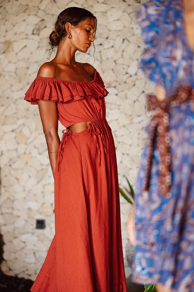 Daria Brick Midi Dress - Kila Siku