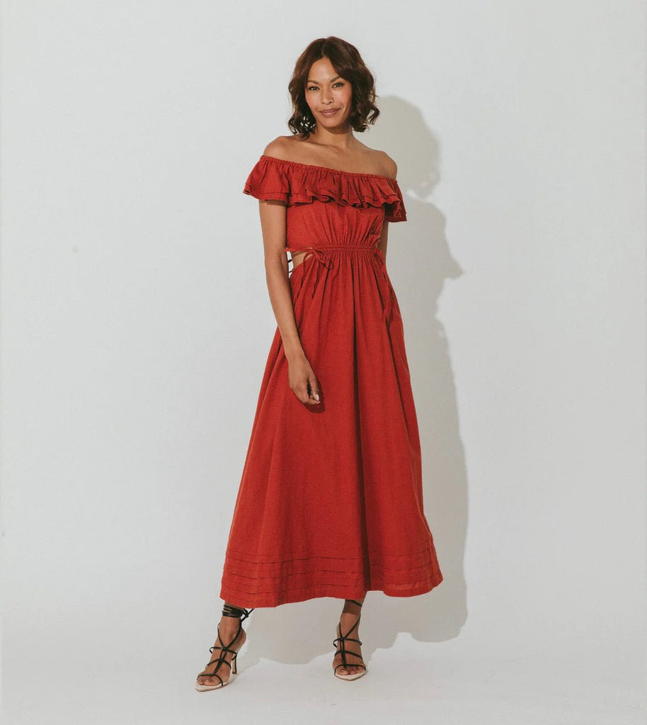 Daria Brick Midi Dress - Kila Siku