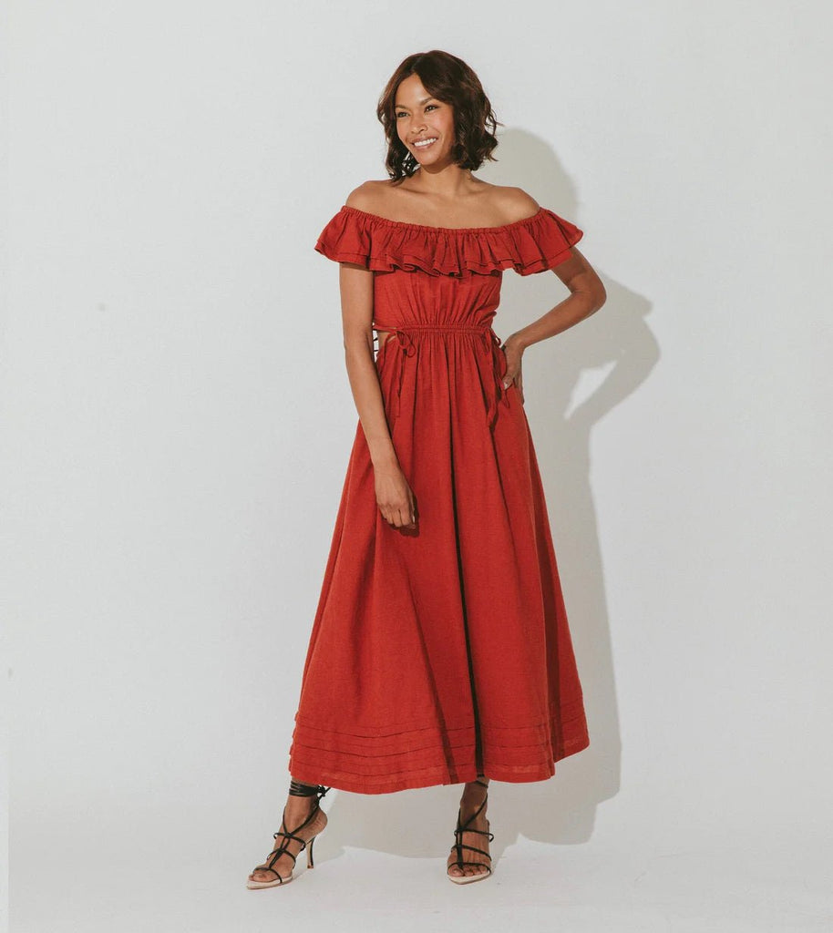 Daria Brick Midi Dress - Kila Siku