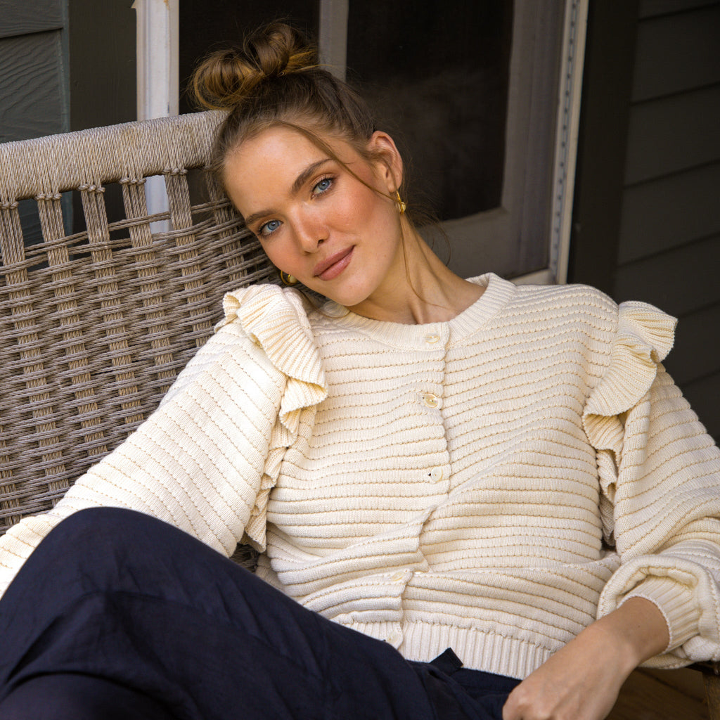 Maelle Ivory Cardigan - Kila Siku