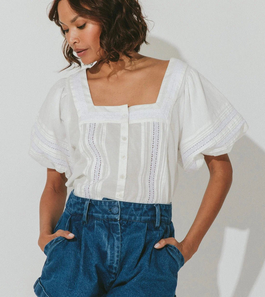 Nicola Ivory Blouse - Kila Siku
