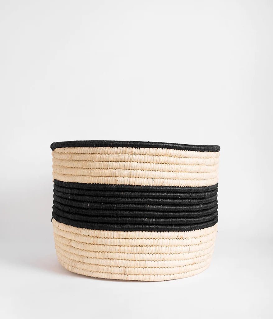 Palm Striped Storage Basket - Kila Siku