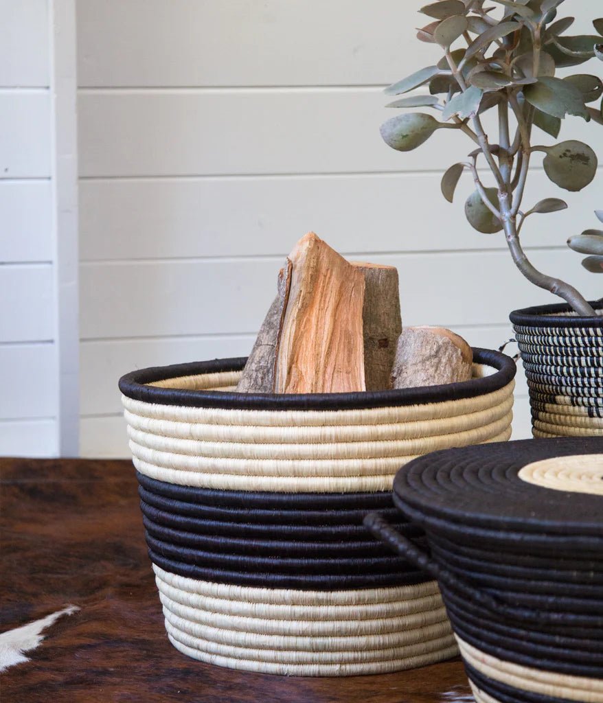 Palm Striped Storage Basket - Kila Siku